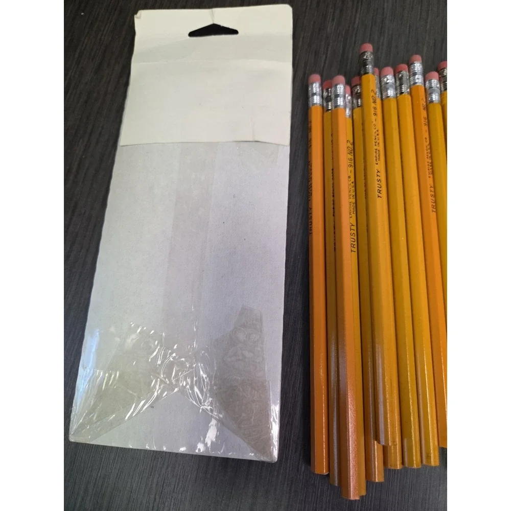Vintage Empire #2 Trusty Pencils (1) Pack of 12 + 21  Yellow Non-Toxic USA Made